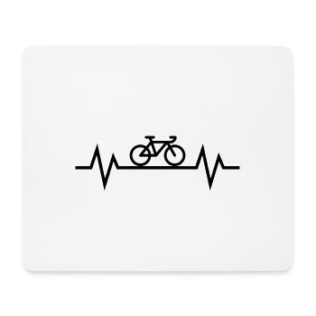 Heartbeat Bicycle black - Mouse Pad (horizontal) - white - Front