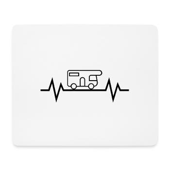 Herzschlag Wohnmobil black - Mousepad (Querformat) - Weiß - Vorne