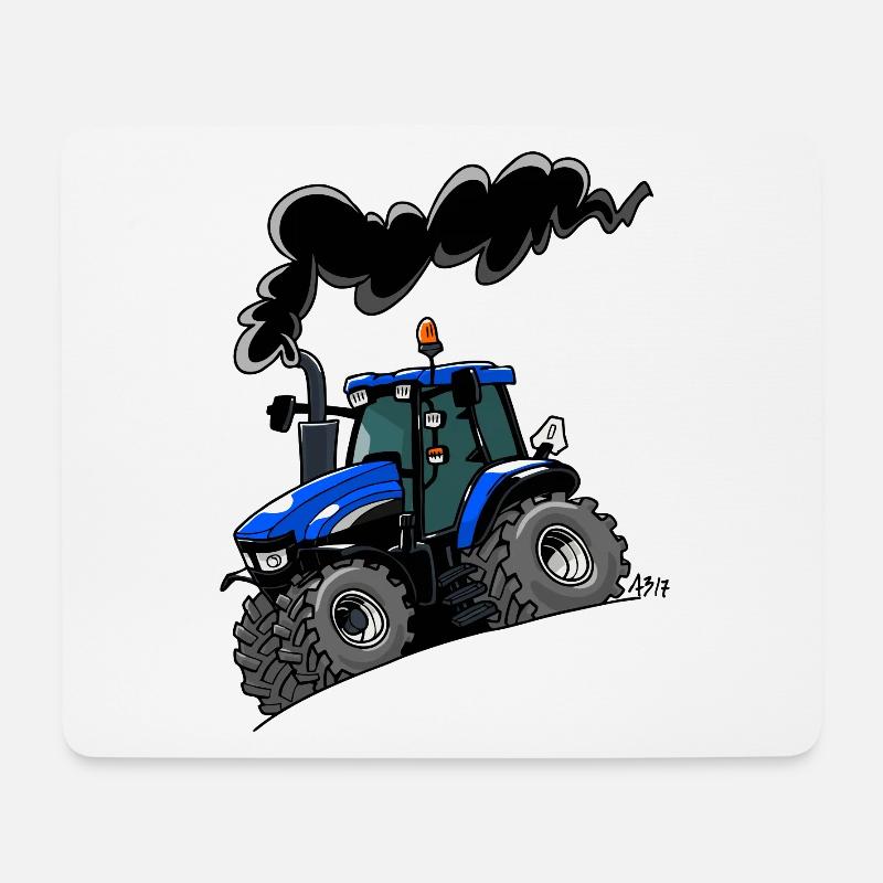 BlueTractor TM120 - Mousepad (Querformat) - Weiß