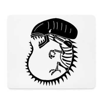 Squelette de monstre extraterrestre noir - Tapis de souris (format paysage) - blanc - Devant