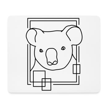 Koala in geometrischer Form - Line-Art-Design - Mousepad (Querformat) - Weiß - Vorne