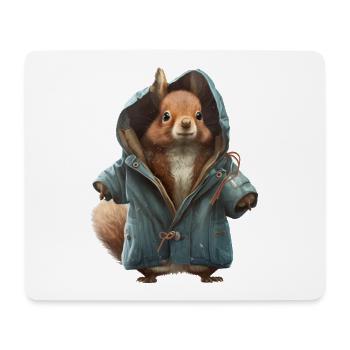 Concevoir avec un écureuil portant une veste - Tapis de souris (format paysage) - blanc - Devant