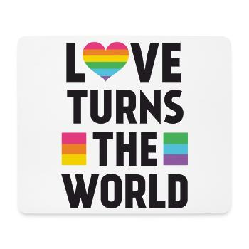 Pride Month LGBT - Liebe dreht die Welt - Mousepad (Querformat) - Weiß - Vorne