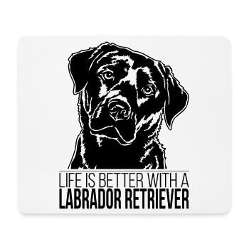 La vie de Labrador Retriever est meilleure Chiens Wilsigns - Tapis de souris (format paysage) - blanc - Devant