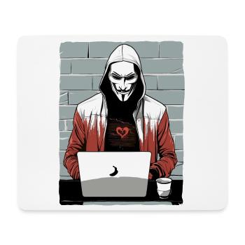 Anonymous Hacker - Mousepad (Querformat) - Weiß - Vorne
