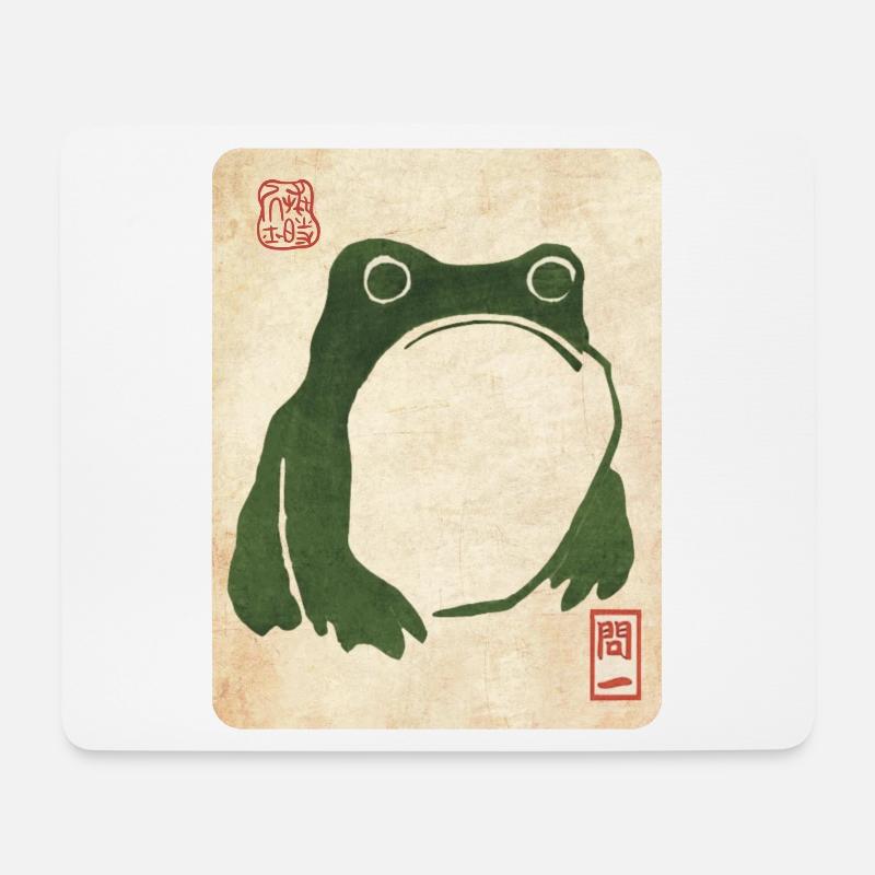 Grumpy Frog (Matsumoto Hoji) - Mousepad (Querformat) - Weiß