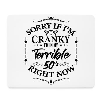 Schreckliche 50er – Humor über die Wechseljahre - Mousepad (Querformat) - Weiß - Vorne