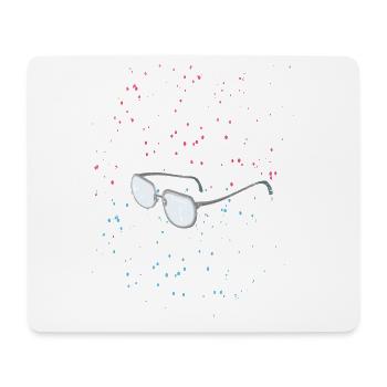 lunettes dans l’espace - Tapis de souris (format paysage) - blanc - Devant