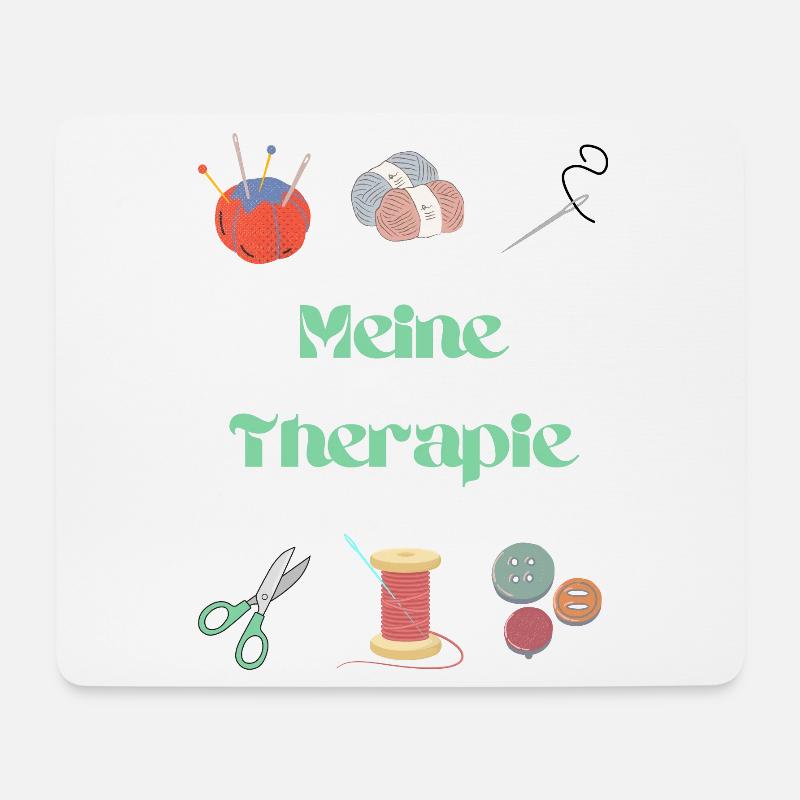 My therapy: crochet & sewing - Mouse Pad (horizontal) - white