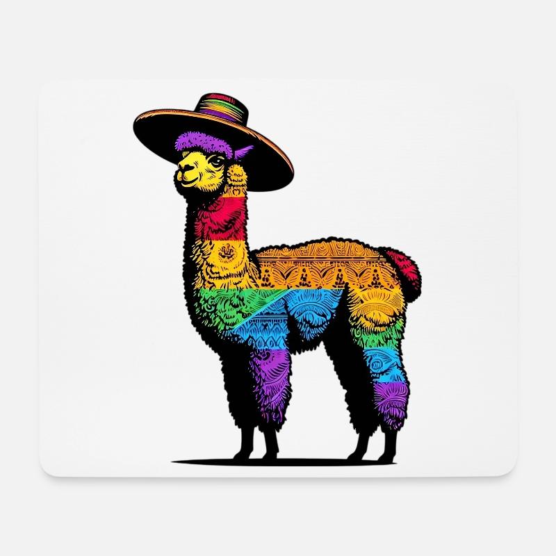 Alpaka - Mousepad (Querformat) - Weiß