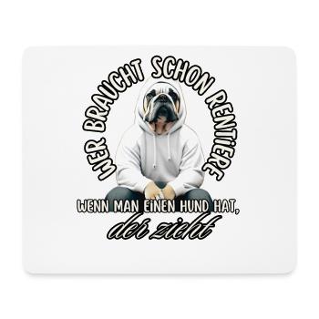 Hund zieht mehr als Rentner - Mousepad (Querformat) - Weiß - Vorne