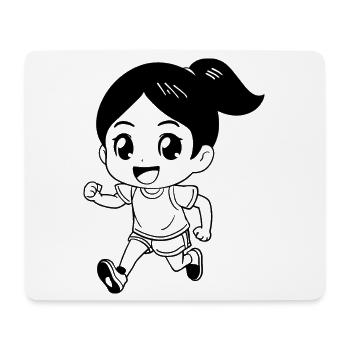 Läuferin Cartoon Look - Mousepad (Querformat) - Weiß - Vorne