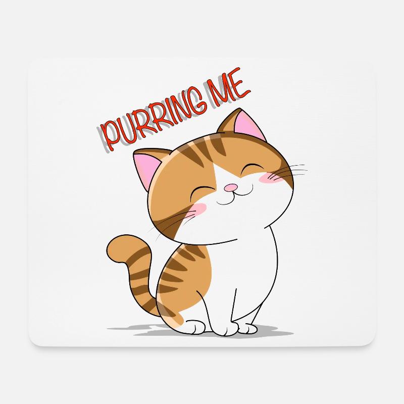 Purring me katze - Mousepad (Querformat) - Weiß