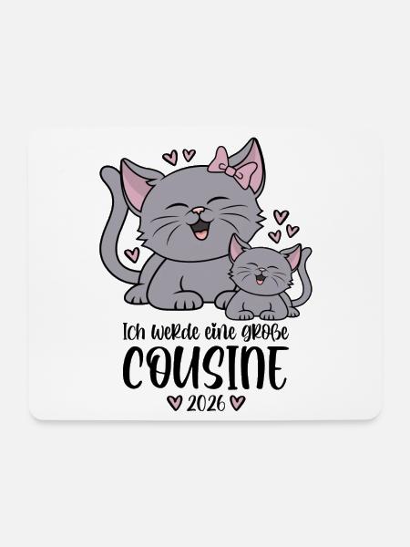 Große Cousine 2026 Kätzchen Katze Katzen Kinder - Mousepad (Querformat) - Weiß