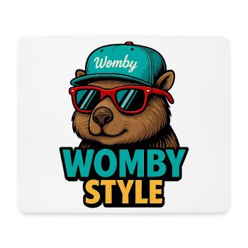 Womby Style Biber mit Sonnenbrillen - Mousepad (Querformat) - Weiß - Vorne
