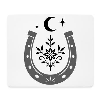 Horseshoe with Flower & Moon - Lucky Design - Mouse Pad (horizontal) - white - Front