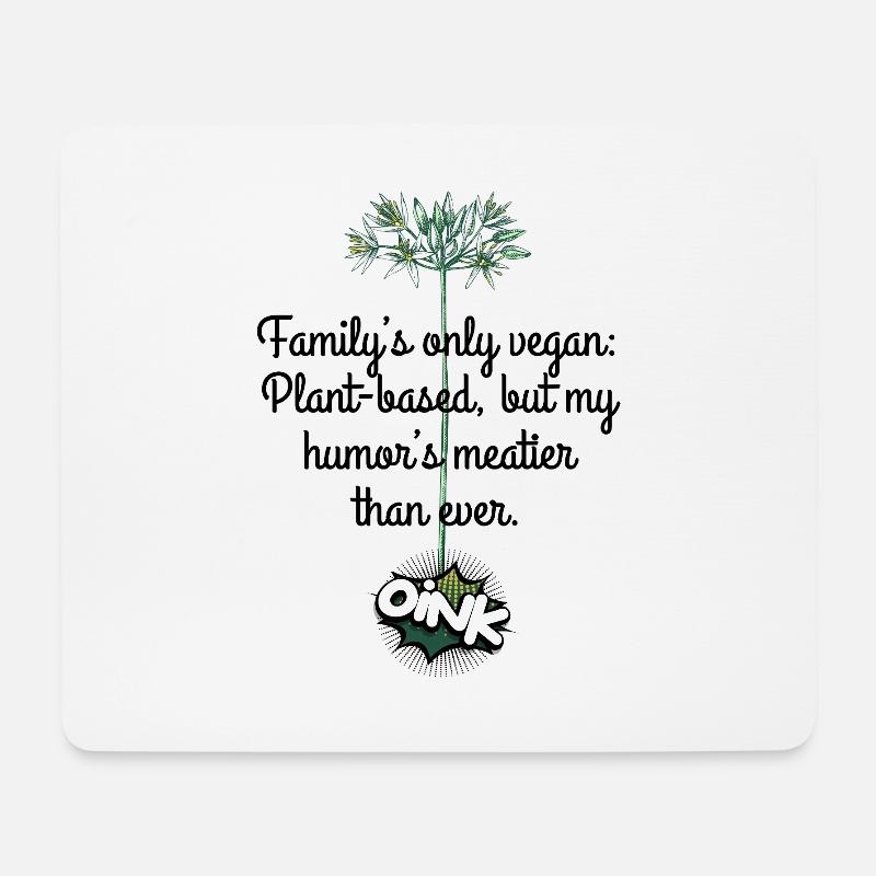 Oink, wenn du Veganer bist - Mousepad (Querformat) - Weiß