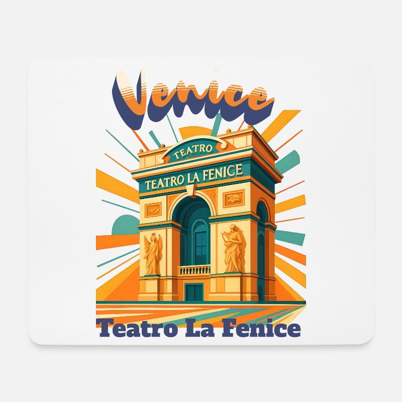 Venice Theater Illustration - Mousepad (Querformat) - Weiß