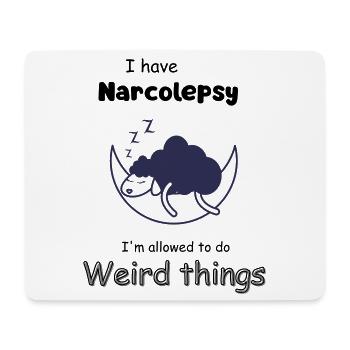 Schlafendes Schaf im Mondlicht mit Narkolepsie  - Mousepad (Querformat) - Weiß - Vorne