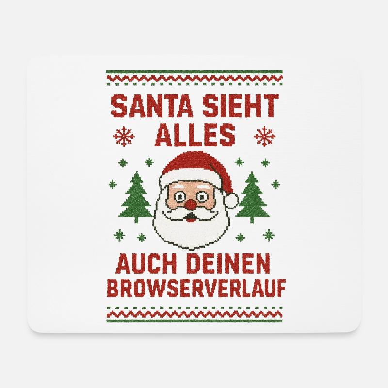 Santa sieht alles - Mousepad (Querformat) - Weiß