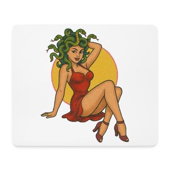 Medusa-inspiriertes Retro-Kunstdesign - Mousepad (Querformat) - Weiß - Vorne