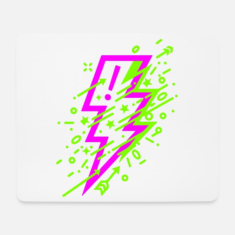 Lebendige kosmische Blitze in Neon - Mousepad (Querformat) - Weiß