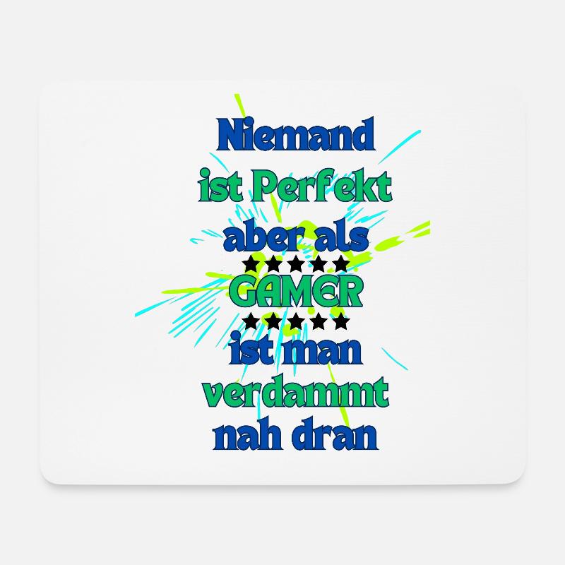 Kreativer Gaming-Spruch mit Feuerwerk - Mousepad (Querformat) - Weiß