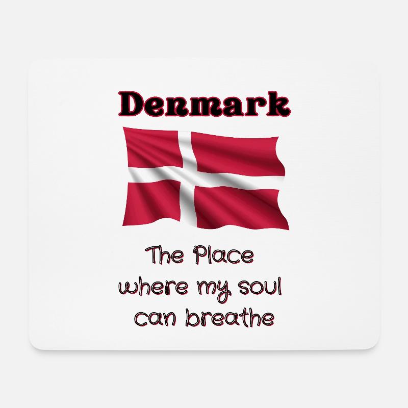 Dänemark Flagge mit Herz und Text - Mousepad (Querformat) - Weiß