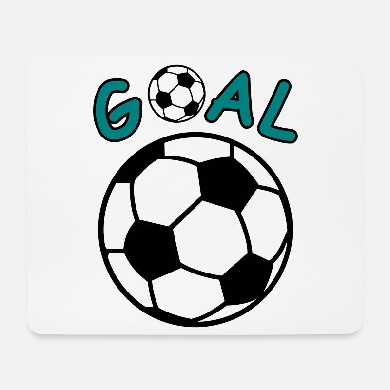 Fussball mit Goal Schriftzug - Mousepad (Querformat) - Weiß