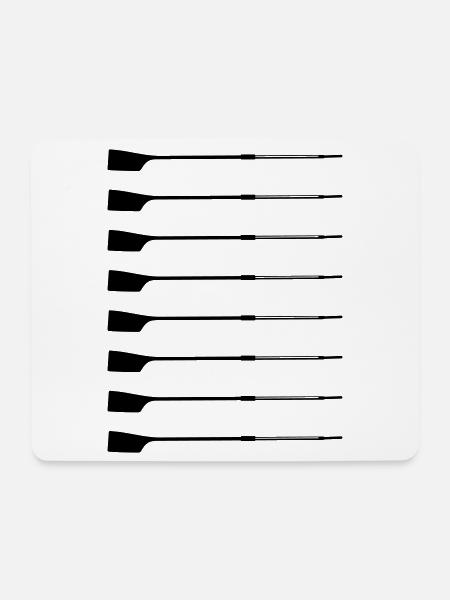 Achter-Ruder – Silhouette - Mousepad (Querformat) - Weiß