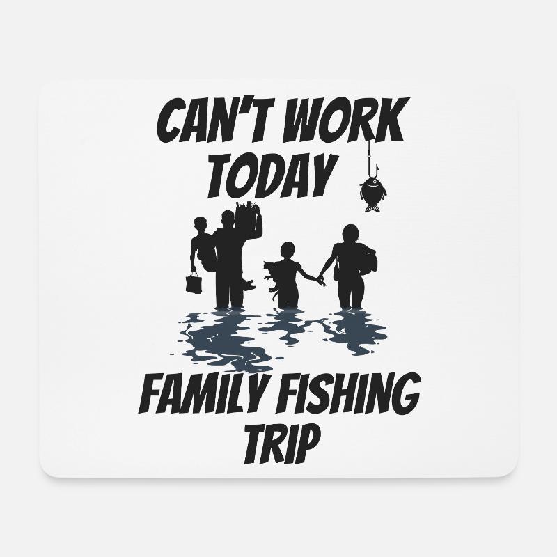 Angelausflug mit der Familie - Mousepad (Querformat) - Weiß