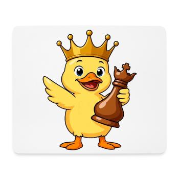 Lustige Ente Schachspieler König Königin Cartoon - Mousepad (Querformat) - Weiß - Vorne