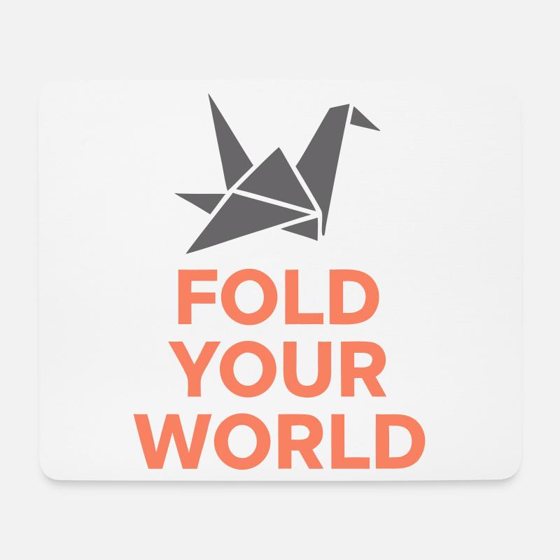 Falten Sie Ihre Origami-Welt - Mousepad (Querformat) - Weiß
