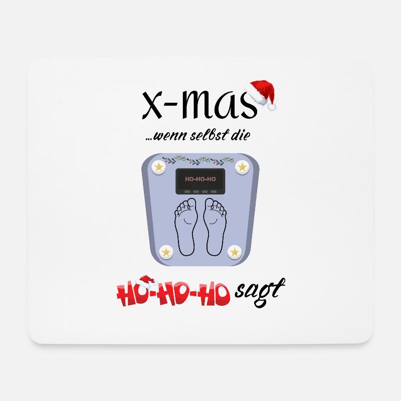 Xmas Ho Ho Ho Waage - Mousepad (Querformat) - Weiß