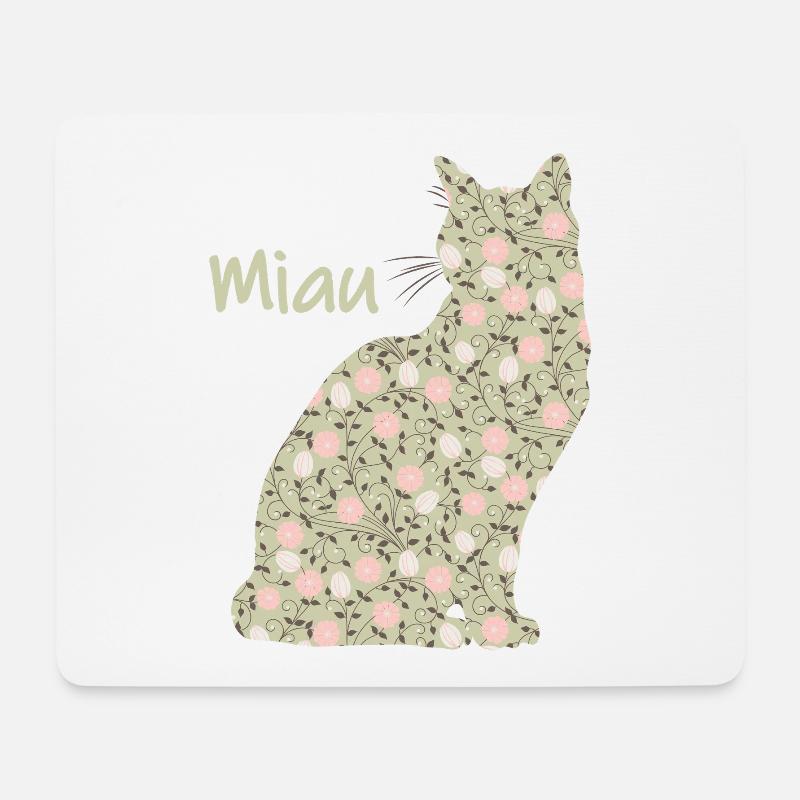 Miau - Katze - Mousepad (Querformat) - Weiß