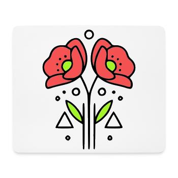 Poppy Poppies Minimalist Line Art 9 - Mouse Pad (horizontal) - white - Front