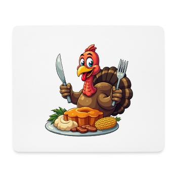 Thanksgiving Lustiger Thanksgiving Truthahn - Mousepad (Querformat) - Weiß - Vorne