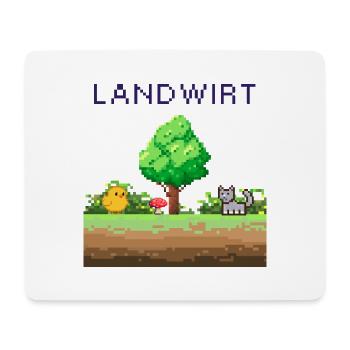 Landwirt Pixelwelt Ländliche Szene - Mousepad (Querformat) - Weiß - Vorne