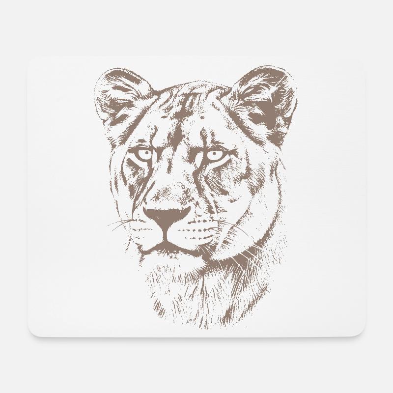 Lioness Illustration - Mouse Pad (horizontal) - white