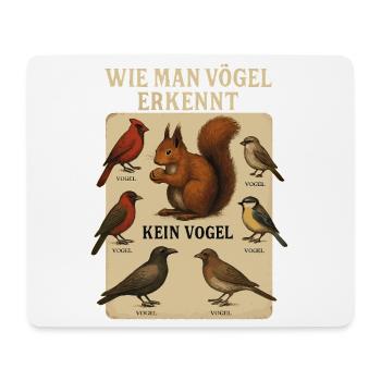 Vögel erkennen lustig Vogelbeobachtung Ornithologi - Mousepad (Querformat) - Weiß - Vorne