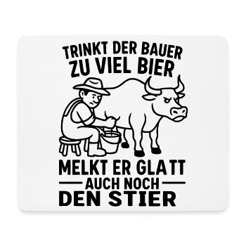 stier melken bauern spruch bier trinken - Mousepad (Querformat) - Weiß - Vorne