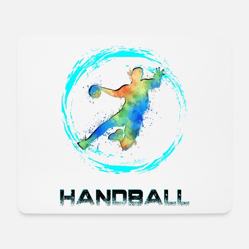 Handball Sprungrbener  - Mousepad (Querformat) - Weiß