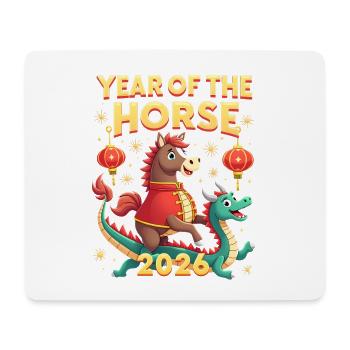 Nouvel An chinois du cheval 2026 - Tapis de souris (format paysage) - blanc - Devant