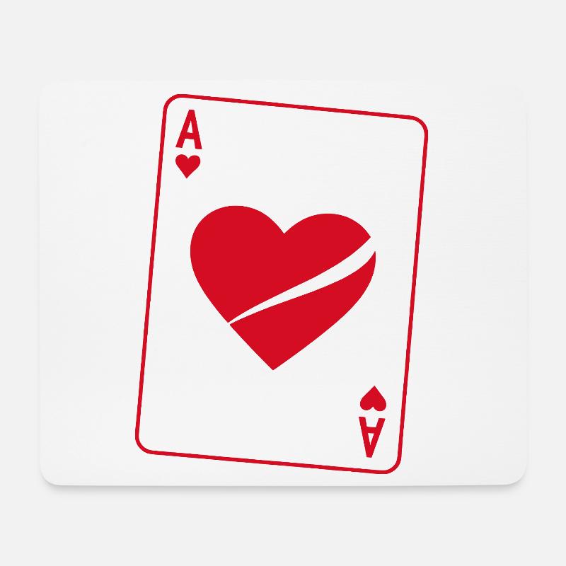 Herz Ass Poker Kostüm Damen Karneval Lustig - Mousepad (Querformat) - Weiß