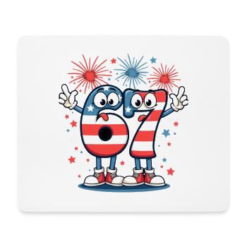 US Flag 67 Memes Six Seven - Mouse Pad (horizontal) - white - Front