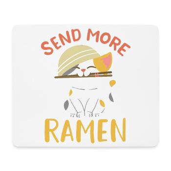Send More Ramen Cute Kawaii Cat Noodle Art - Mousepad (Querformat) - Weiß - Vorne