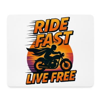 Ride Fast Live Free - Mousepad (Querformat) - Weiß - Vorne