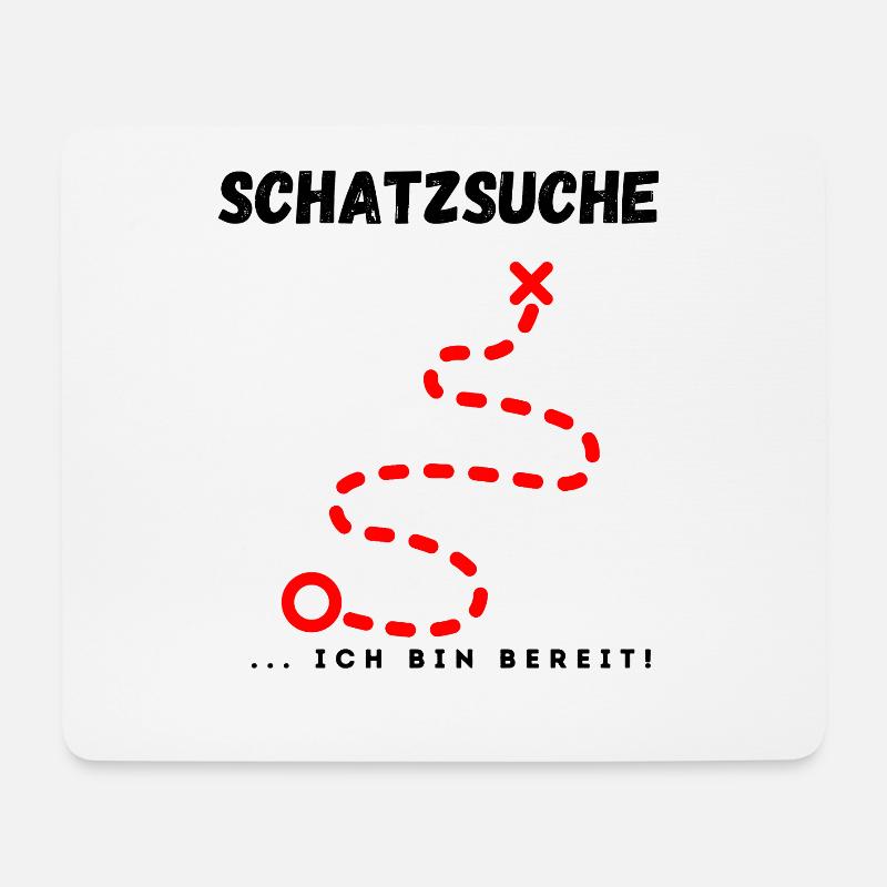 Schatzsuche_ich_bin_bereit - Mousepad (Querformat) - Weiß