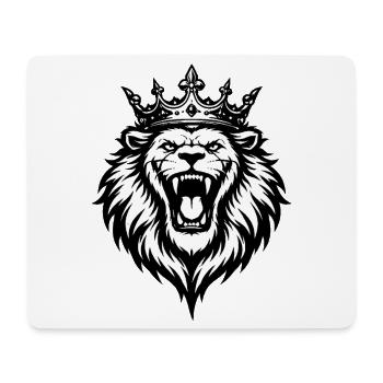 Lion rugissant avec couronne - Tapis de souris (format paysage) - blanc - Devant