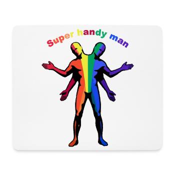Super Handy Man Rainbow - Mouse Pad (horizontal) - white - Front